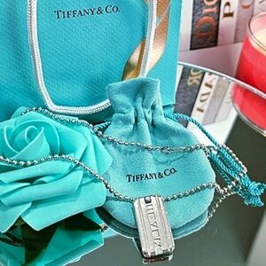 ✨Tiffany & Co. Atlas 925 Sterling Roman Numeral Dog Tag Pendant Necklace✨